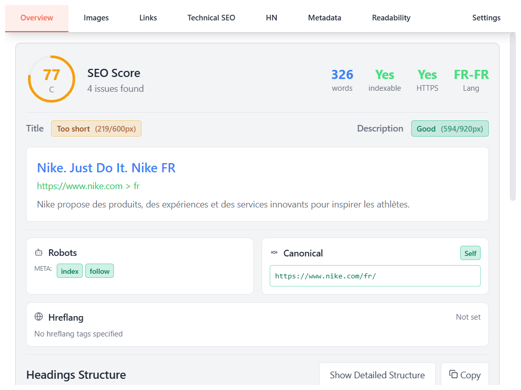 Vue Overview - Score SEO Global