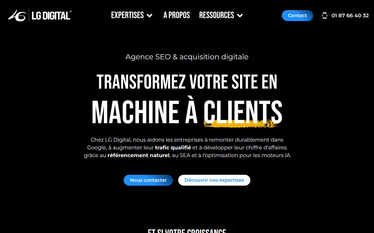 Aperçu du site LG Digital