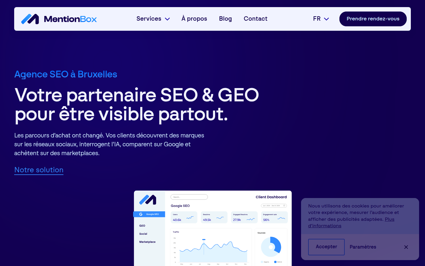 Aperçu du site MentionBox