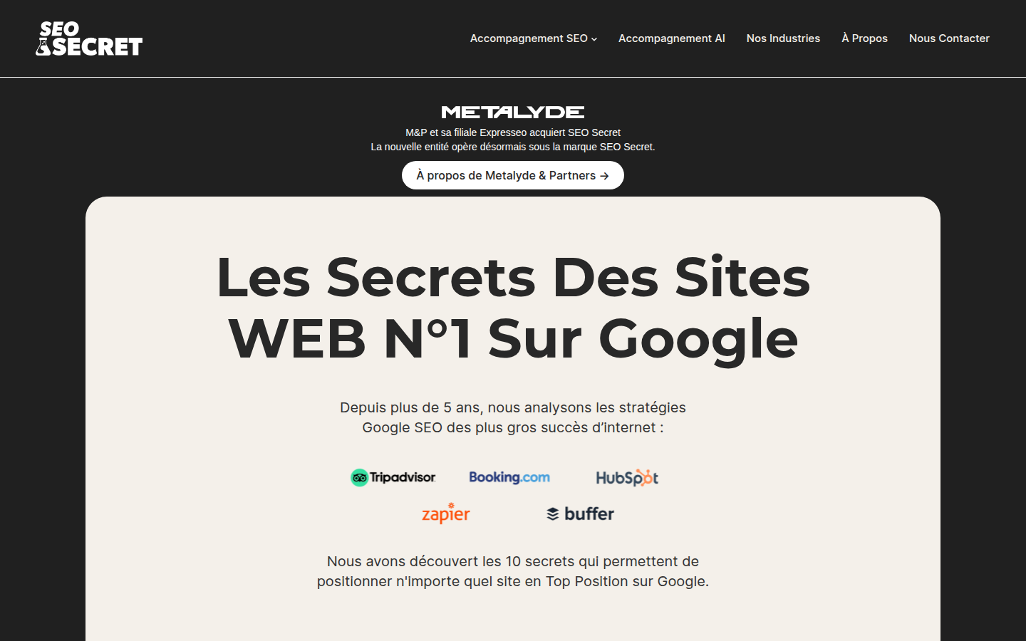 Aperçu du site SEO Secret